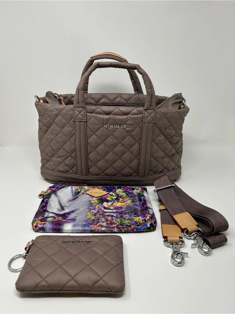 Mauve Metro Utility Crossbody Bag & Flat Metro Key Card Pouch Set
